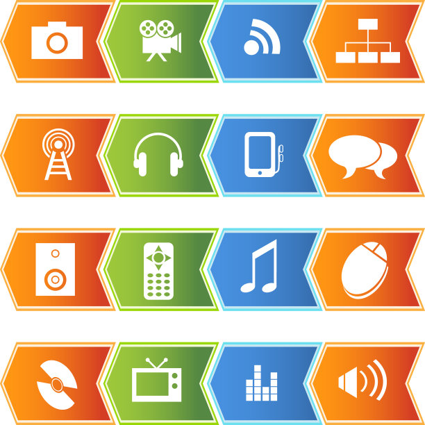 媒体图标:Chevron风格图片下载