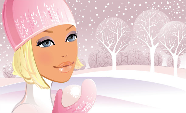 女孩冬天图片下载