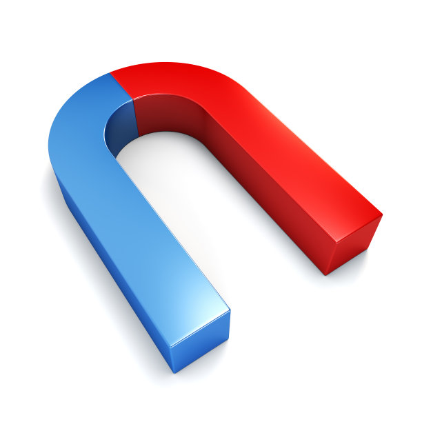 孤立的两色磁铁图片下载