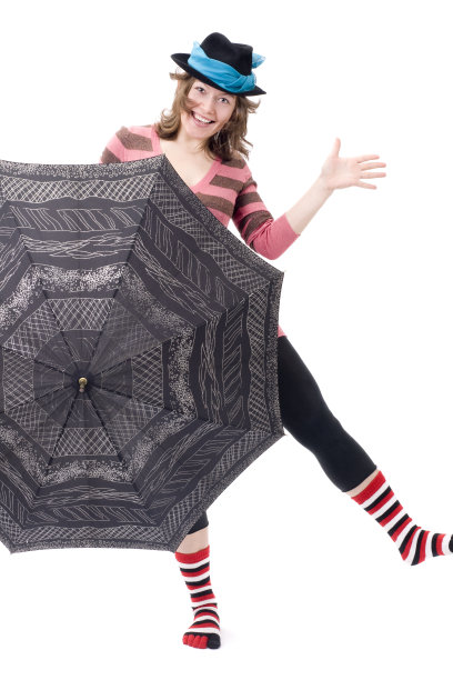 色彩艳丽的女性与伞图片下载