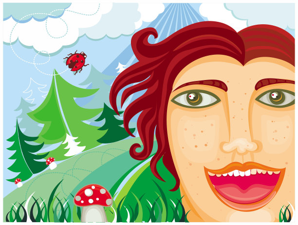 森林里快乐的人图片下载