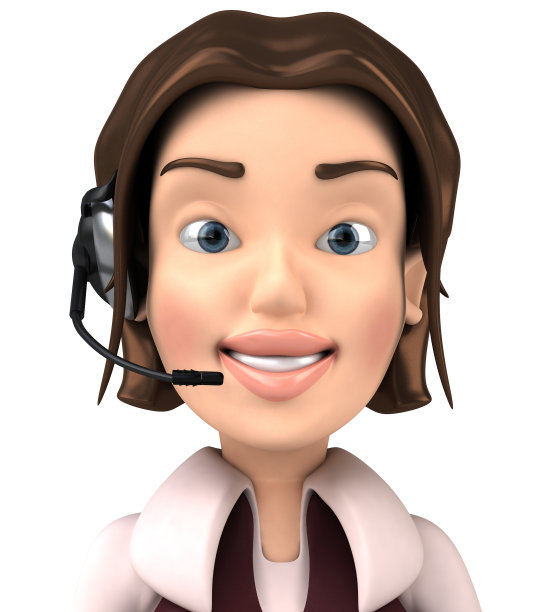 戴着耳机的3D女人图片下载