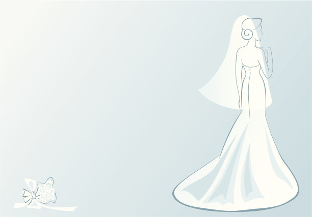 新娘和她的花束图片下载