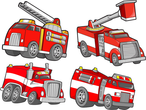 救火车向量组图片下载