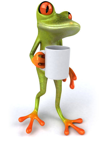 青蛙和一个咖啡杯图片下载
