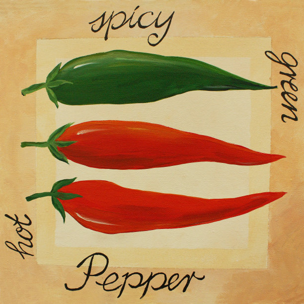 胡椒丙烯画素材图片