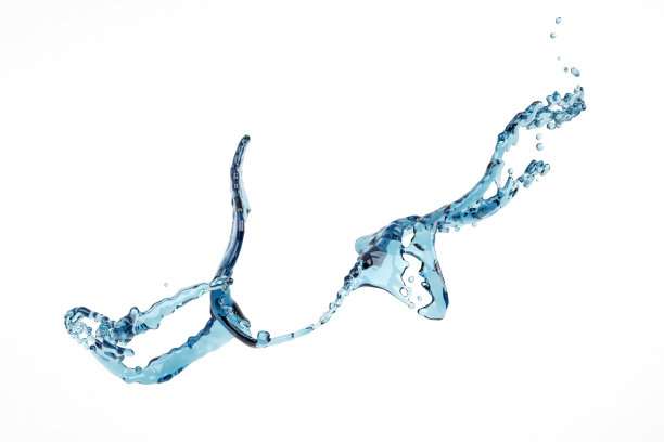 抽象的水飞溅和泡沫液体图片下载