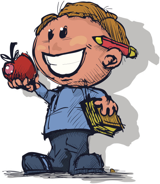 男孩很高兴能回到学校图片下载