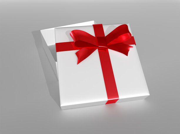 带有红色丝带的精美礼盒图片下载