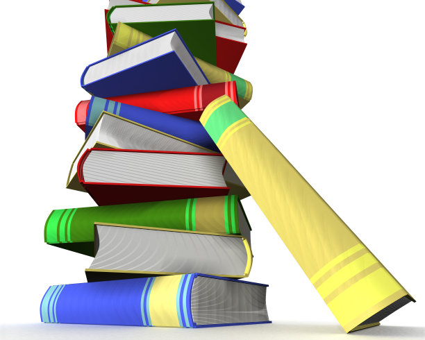 堆书。3D孤立图像。图片下载