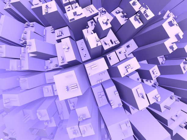 背景——高楼林立的抽象城市图片下载