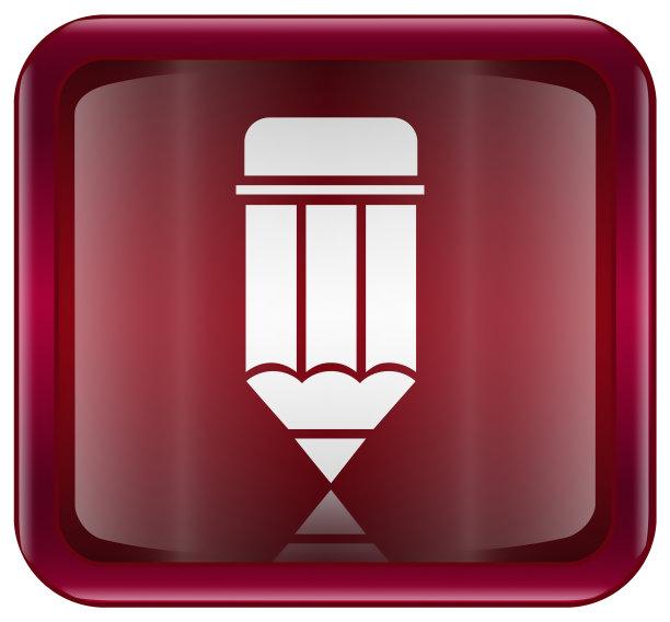 铅笔图标红色，孤立在白色背景图片下载