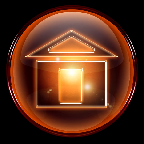 主页图标，孤立在黑色背景图片下载