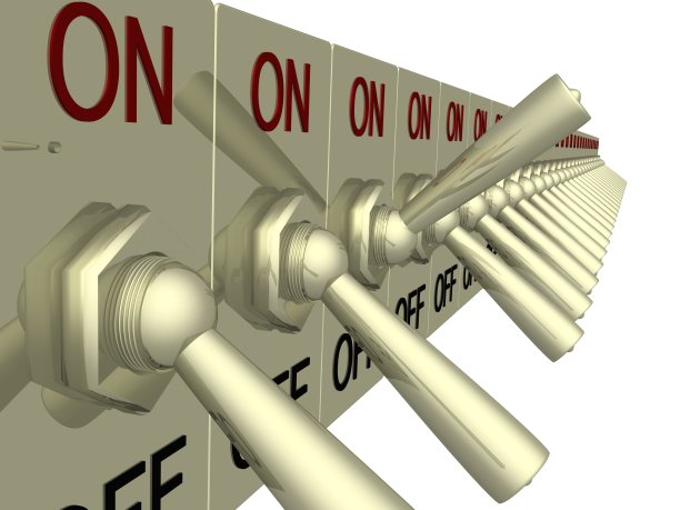 白色背景上的电气开关。3 d图像。图片下载