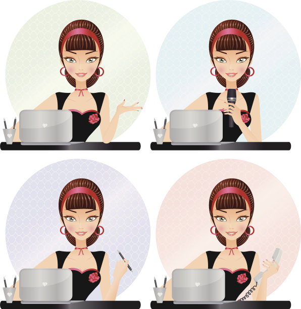 商业女性多任务图片下载