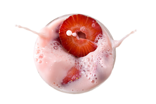 草莓奶昔孤立白色图片下载