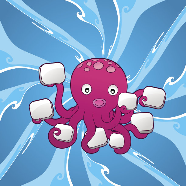 卡通章鱼举着标志图片下载