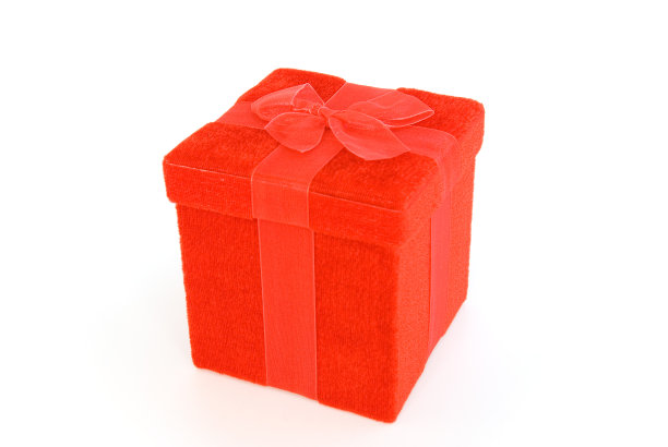 红色礼品盒上的白色图片下载