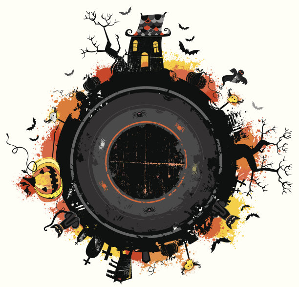 万圣节回来的圆形框架图片下载