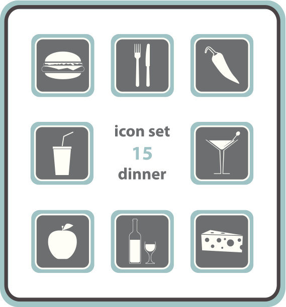 矢量图标设置15:晚餐图片下载