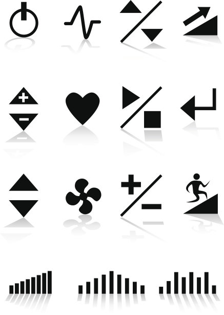 跑步机图标:黑色设置图片下载