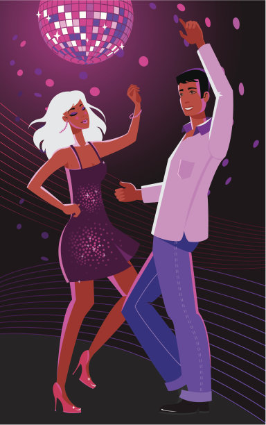 男孩和女孩在跳迪斯科图片下载
