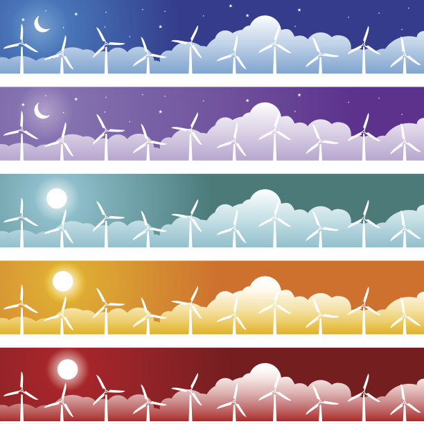 风力发电云横幅图片下载