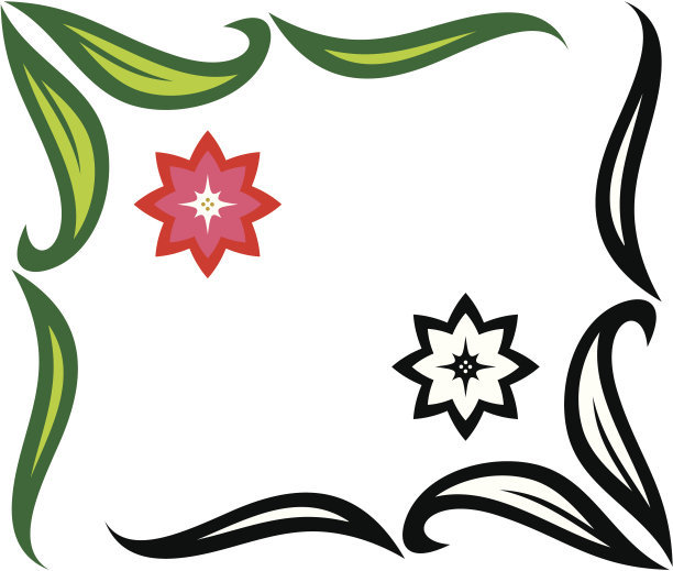 矢量花角装饰物图片下载
