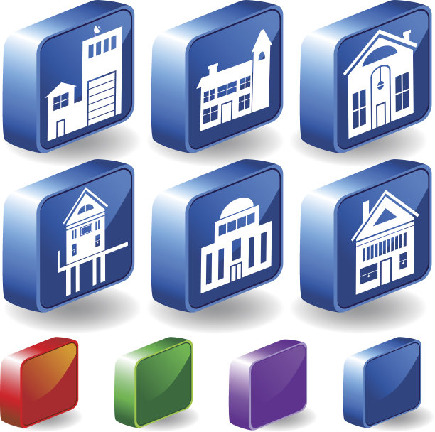 房地产3D图标图片下载