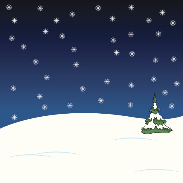 圣诞树上飘着雪花图片下载