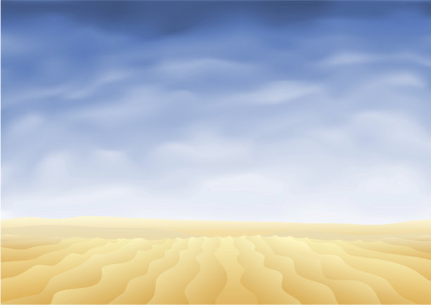 一幅沙漠和蓝天的画图片下载