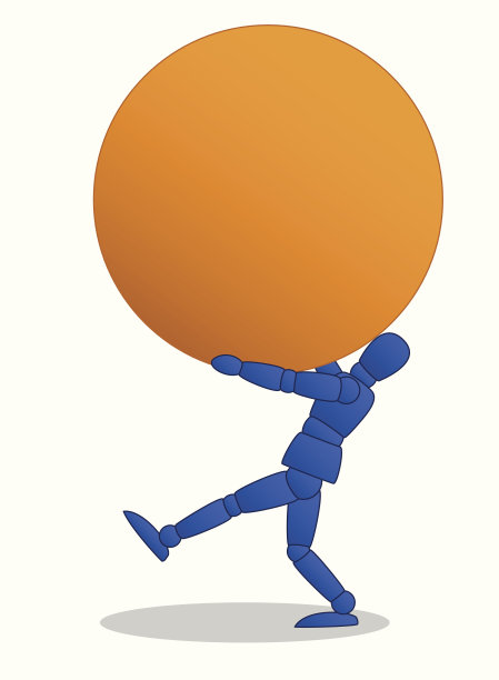 小男人扛着大球图片下载