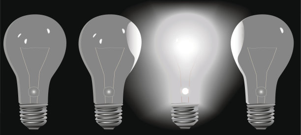 3排4个灯泡灭1亮图片下载