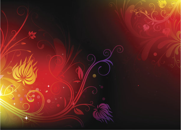 亮红色花元素图片下载