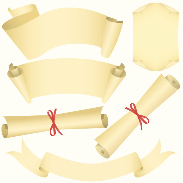 矢量垃圾横幅，卷轴和文凭集(CMYK)图片下载