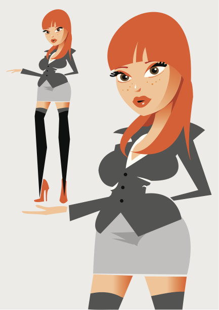 红发女孩图片下载