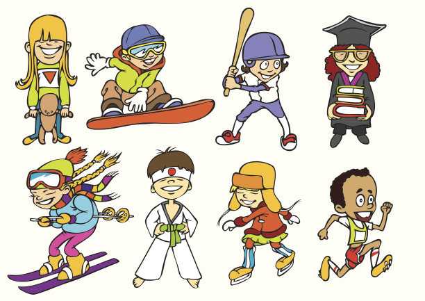 有趣的体育运动的孩子图片下载