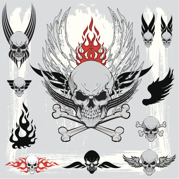 头骨的设计元素图片下载