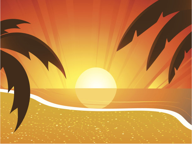 日落海滩图片下载