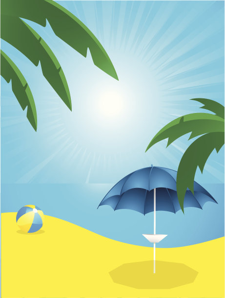 热带阳伞背景图片下载