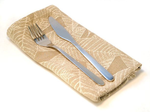 餐巾上的餐具图片下载