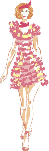 女性在粉红色的素材图片