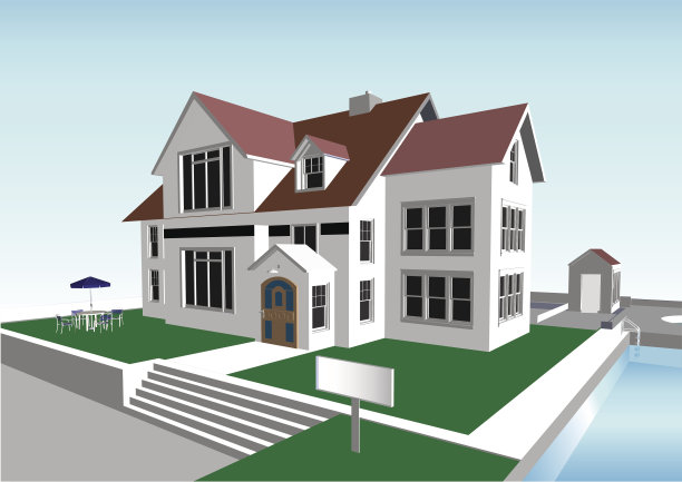 都铎式住宅，带游泳池图片下载