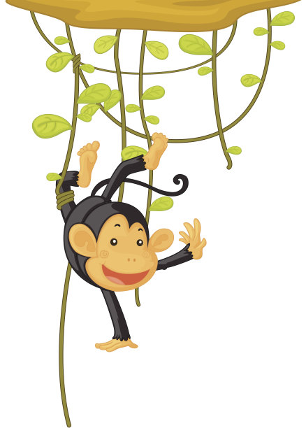 猴子爬下来素材图片