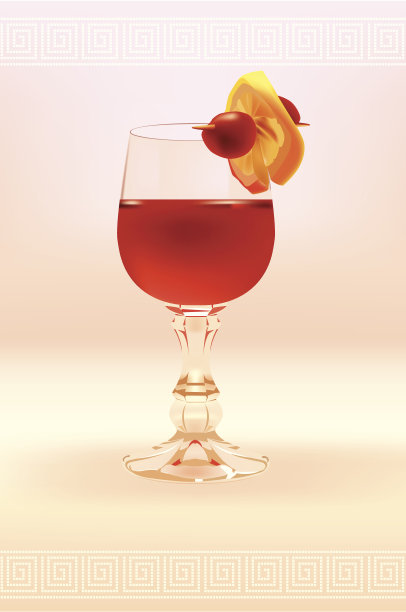 一杯配水果的葡萄酒素材图片
