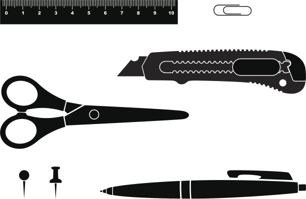 一套办公工具。图片下载