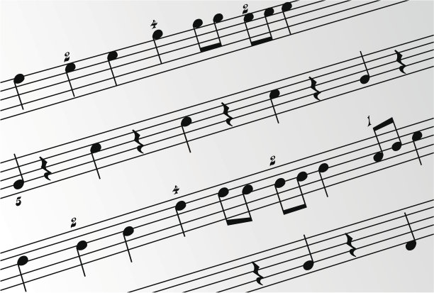 音乐音符3近景向量图片下载