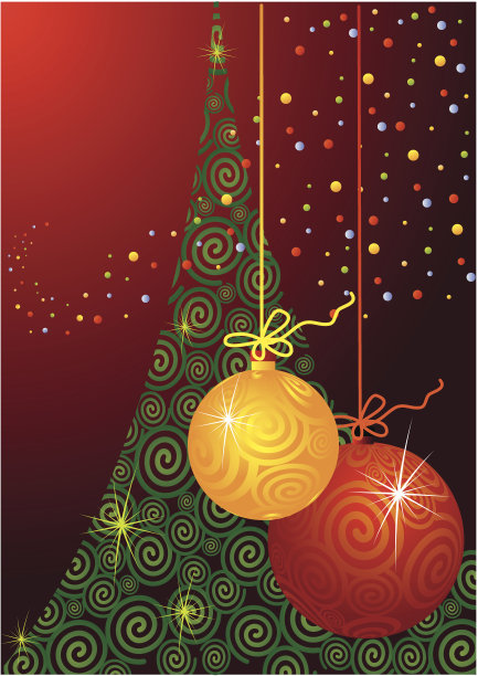 复古圣诞贺卡图片下载