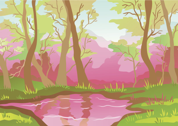 粉红色的风景图片下载