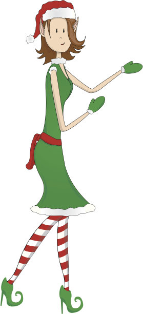 可爱的圣诞精灵女孩图片下载